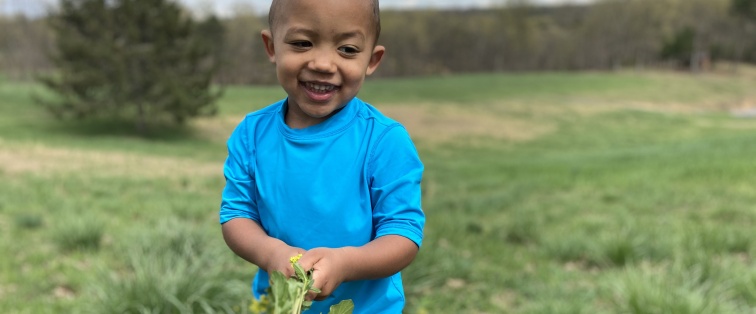 young boy outside